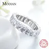 Modian 100% 925 Sterling Srebrny Owalny Owalny Browing Pinching Pierścień dla kobiet Luksus AAAAA CZ Wedding zaręczynowy