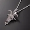 New Arrived Micro-inlaid Zircon Goat Head Pendant Necklace Iced Out Full Zircon Mens Hip Hop Jewelry Gift240O