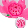 8/14pcs Mumlar Romantik Doğum Günün Kutlu Olsun Müzik Sanatı Rotatable Lotus Çiçek Mum Diy Kek Çocuklar İçin Doğum Günü Hediyeleri