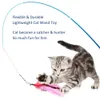 11pcs / Set Teaser Cat Catcher rétractable pôle de pêche baguette tige plume jouet, idéal pour chaton chien exercice LJ200826