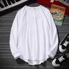 E-BAIHUI 2021 Moda Katı Renk T Gömlek Orta Uzun Kollu Alt Gömlek erkek Hip-Hop Pamuk Rahat Gevşek Uydurma Üst Trend Marka 082