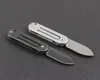 1Pcs Mini Folding Knife 440C stone wash Drop Point blade Steel handle EDC pocket knives keychain folder gift knifes