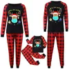 Buffalo Plaid Abiti di Natale Pigiama Set Famiglia Corrispondenza 2020 2021 Maschera Renna Santa Claus Blusa e Pantaloni Home Night Vestiti E110301