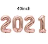 Coloré 40 pouces 2021 grande taille Nombre Set Foil Ballons hélium Birthday Party célébration décoration usine de gros