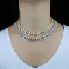 Chokers Bohemia Fashion Shiny Bling 5A Cz Multi Layered Cuban Tennis Chain Necklace Iced Out Oval Cubic Zirconia Women Delicate Jewelry1