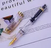 New Wingsung 698 Fountain Pen Piston Wing Wing Wing Sung Ink Pen Iridium 0.38/0.5 مم مقطع فضية ذهبي مع قلم شباك التذاكر T200115