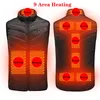 Ebaihui 9 Places Usb Jacket Heated Heated Vest Men Women Heated-Vest Thermal Clothing Hunting Vests Winter Heating Jackets Black Asian Size S-6XL