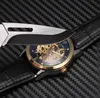 WLISTH мужская серебряная серебряная кромка черные часы продукты продажа качества бренда двухсторонний полые механические часы кожный ремешок