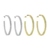 Новый Золотой Серебряный Цвет Мода Свадьба Обруч Серьги Ювелирные Изделия Большой Кристалл Форма Глаза 50 мм Серьги Круг Круглые Серьги Для Женщин