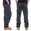 Moda Kargo Pantolon Erkekler Tulum Rahat Pamuk Çok Cepler Baggy Düz Uzun Pantolon Joggers Streetwear Ordu Askeri Pantolon H1223