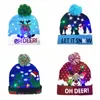 16 stili Led Natale Halloween Cappelli lavorati a maglia Bambini Baby Moms Inverno Berretti caldi Zucca Pupazzi di neve Cappellini all'uncinetto Cappelli festivi per feste ZZA