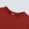 T-shirt a maniche corte per bambini estivi T-shirt top in cotone solido per bambini T-shirt per neonati e ragazze M4004