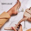 Sandalias de verano para mujer, zapatos de tacón alto transparentes de PVC para mujer, Sandalias de tacón alto con punta abierta, zapatillas de boda para fiesta, zapatos para mujer