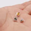 100pcs / lotto orecchino di gomma si ferma tappo Earnuts orecchino della vite prigioniera indietro forniture per gioielli risultati di gioielli fai da te che fanno accessori H jllvbW