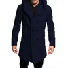 Zogga Spring Autumn Mens Long Trench Slim Coat Jacket Plus Size Outwear Casual Long Hooded Overcoat Mens Winter Coats and Jacket 201128