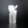 500pcs / lote 50ml 100ml 250ml vazio transparente saco de alumínio bico de folha de alumínio para beber saco de armazenamento líquido Molho de leite Óleo de pé para cima bolsa de saco