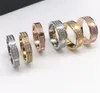 Fashion Jewelry full diamond titanium steel silver love ring men and women rose gold rings for lovers couple jewelry gift241D