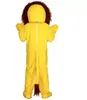 Trajes de mascote de leão amarelo de alta qualidade para adultos circo natal roupa de halloween fantasia terno