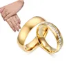 Pierścionki ślubne złota para prosta zestaw ze stali nierdzewnej swobodny zaręczyny/wesela Rozmiar 6-12shiny Love Prezenty Unikalna biżuteria dla kobiet1