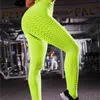 Cintura alta feminina Push Up Leggings Celulite escondendo Flex Leggings Textura de Fitness Legging High Cintura Leggings Yoga Calças 201014