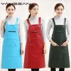 New Hot Fashion Lady Hommes Tablier de cuisine en cuir de haute qualité pour la cuisson Cuisson Restaurant Femmes PU Tablier étanche Accueil outils Y200103