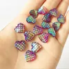 Craft Tools 12mm peach heart fish scale resin patchs mobile phone shell accessories ear stud accessorie shiny Mermaid 13 colors
