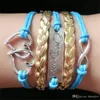 Braccialetti con ciondoli Braccialetto in pelle bohémien splendidamente alla moda Pulseras Love Believe Wrap Infinity Bracciali