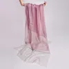 Scarves Naizaiga 100 Cashmere 80200cm Striped Yarndyed Pink Light Blue Beige Grey Women Winter Scarf SN2123913300