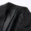 Modemärke blazer jacka män singel knapp smal passform kappa koreansk svart klänning jacka fest casual män kläder 201104