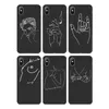 Custodia per telefono personalità per iPhone 11 Pro Max X XR XS 8 Plus Moda astratta Body Art Lover Face Cover posteriore in TPU morbido