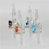 20pcs Hookahs Glass Nectar Dab Straw com 10mm de 14 mm Dicas de quartzo Keck clipe 5ml Silicone Reclaimer Nectar DHL