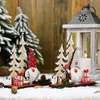 Kerstdecoratie Zweedse Gnome Santa Ornamenten Houten Tree Tafel Decor Handgemaakte Speelgoed Holiday Party Gift JK2010PH