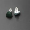 Semplice trendy geometrico 10 * 10mm pietra naturale orecchini con perno triangolo colore mix per le donne moda carino piccolo commercio all'ingrosso 12 paia 220211