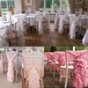 ファッションチェアサッシュ 3D シフォン繊細な結婚式の装飾竹椅子カバーパーティーアクセサリー