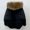 Enorme peles de guaxinim natural enorme inverno no casaco para baixo water impermeável pato branco pato para baixo jaqueta baiacu feminino penas parkas 211221