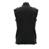 Men's Vests Steampunk Punk Black Vest Men Jacket Rivets Pockets Sleeveless Turn Down Collar Waistcoat1 Stra22