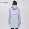 Gasman Fashion Windper -противоположность теплой женской куртки длинная молния вниз по парке с капюшоном для женщин для женщин осень с твердым хлопчатобу