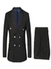 Costumes pour hommes Blazers Double boutonnage Tuxedos de marié Revers en pointe Homme Blazer pour costume de garçon d'honneur sur mesure Veste noire pant243Q