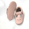 Nouveau-né bébé mocassin bébés chaussures fond souple en cuir véritable enfant en bas âge premiers marcheurs filles sandales LJ201104