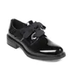 Heißer Verkauf – Damen-Leder-Flats-Schuhe, Patent-Loafer, modisches schwarzes Riband, lässige Oxford-Schuhe für Büro-Damen, 2021, neues Herbst-Elegan-Kleid