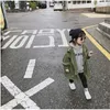 Sonbahar Kore Stil Bebek Kız Moda Uzun Kollu Trençkot 2-6 Yıl Katı Renk Gevşek Rahat Lashing Ceket Çocuk Ceketler 201106
