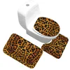 Honlaker 3 pièces/ensemble léopard et tigre motif tapis de bain tapis de toilette salle de bain doux tapis absorbants 201116