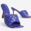 2020 femmes sandales bout carré en cuir naturel chaussures diamant Patten été populaire offre spéciale talon haut pantoufles porter taille 42