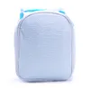 Red Seersucker Material Lunch Bag 25pcs Lot USA Warehouse Wholesale Cooler Bag med handtag Casserole Carrier Domil106344