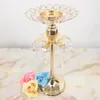 Peandim Gold Crystal Candle Holder Dekoracja Ślubna Stół Centerspectes Candelabra Urodziny Party Kwiat Wazon Home Decor LJ201018