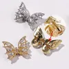 3D simulatie vliegende vlinder nagel kunstdecoraties luxe kristal zirkon nagel sieraden goldsilver legering manicure accessoires6631869
