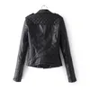 Fitaylor Spring herfst Women Faux Leather Jackets Lady Motorcyle Zippers Biker Black Coats Vintage Slim Pu Jacket Leather 201030