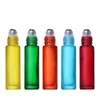 New10ML Butelki do pakowania Przenośne Frosted Kolorowe Grube Glass Roller Essential Oil Perfumy Travel Dh6974