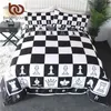 LiterieOutlet Chess Board Literie Set Couvre-lits noir et blanc Jeux Textiles de maison Squares Teen Boys Bed Set Queen Dropship 201021