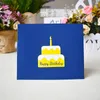 3D Pop Up Birthday Cake Greeting Cards Feliz Aniversário Presente Cartão Post Cartões com Envelope 3 Colors8841082